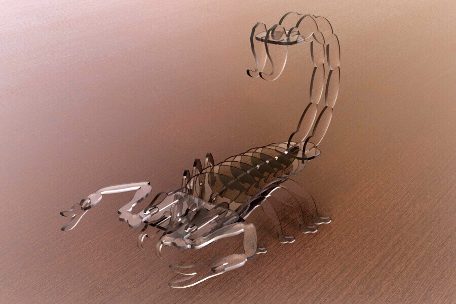 Puzzle 3d Scorpion din Plexiglas Transparent