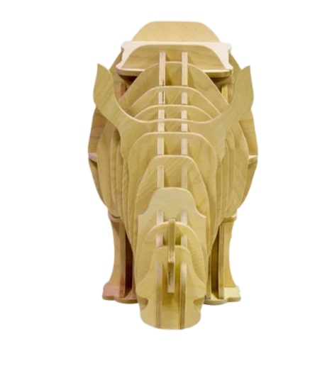 puzzle 3D lemn rinocer